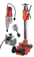 M2 combo stand with Milwaukee 4005 core drill motor and vacuum pump