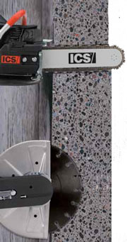 ICS 695GC Concrete Chainsaw Cutting Depth Comparison